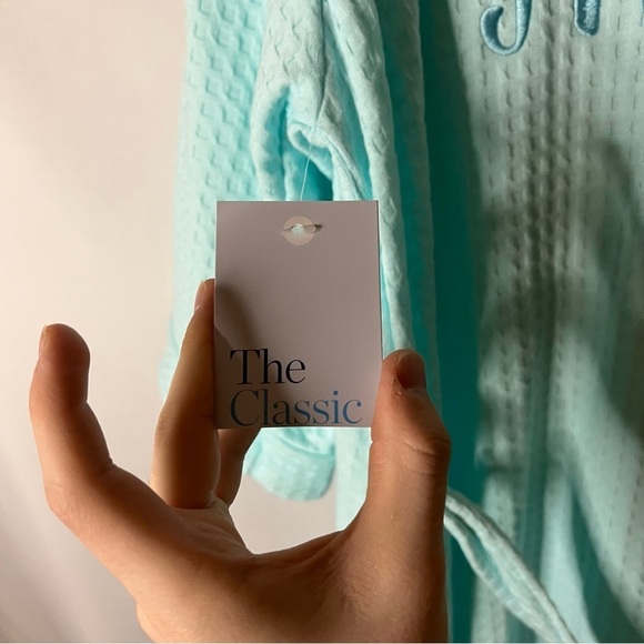 Croft & Barrow Womens Blue Waffle Texture Robe Size M Embroidered Wrap Tie Front - Picture 4 of 14